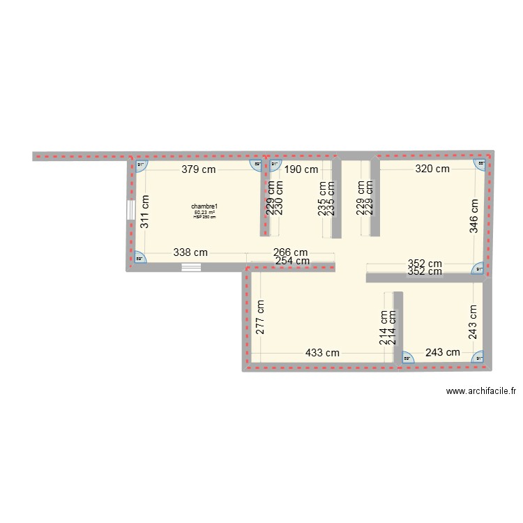 plan 2 john. Plan de 1 pièce et 50 m2