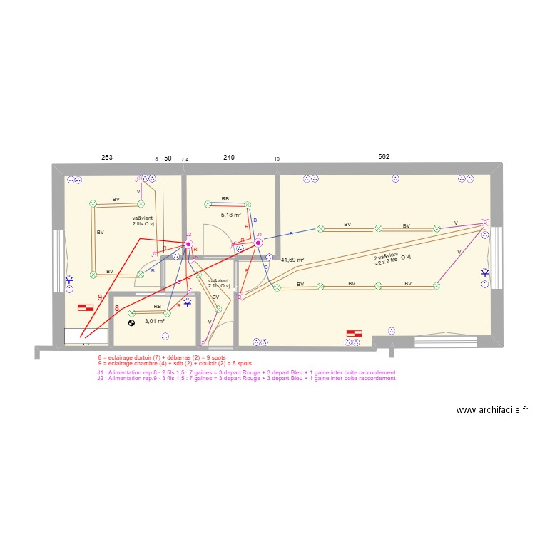 ext_elec_eclairage_5. Plan de 3 pièces et 50 m2