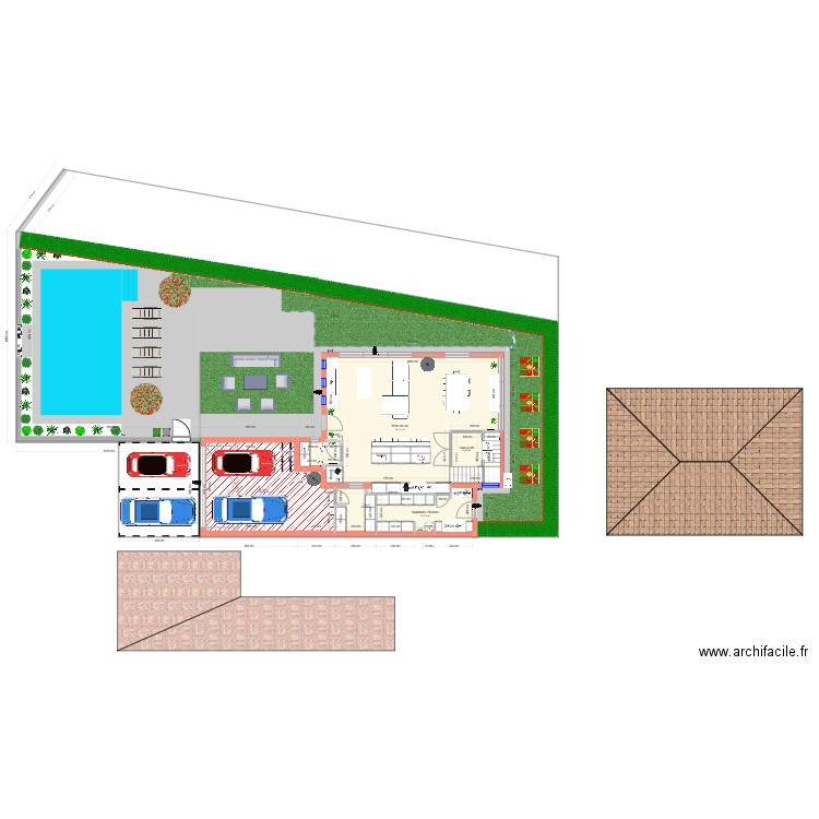 Gignac - RDC + chambre. Plan de 5 pièces et 143 m2