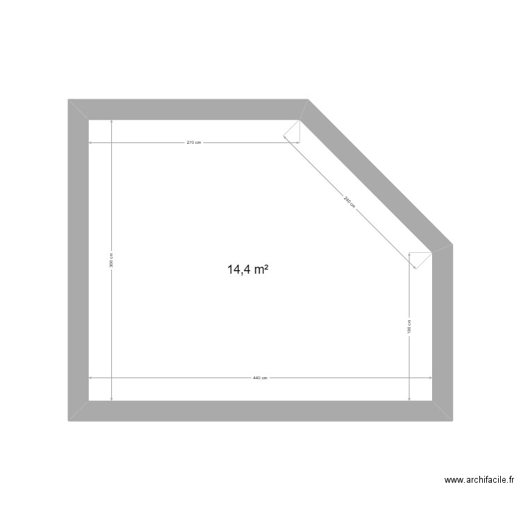 Plan. Plan de 1 pièce et 14 m2