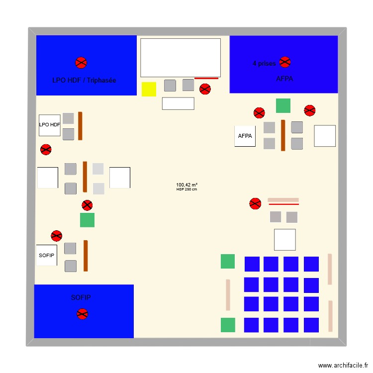 Salon Viva Fabrica - CLEM. Plan de 1 pièce et 100 m2