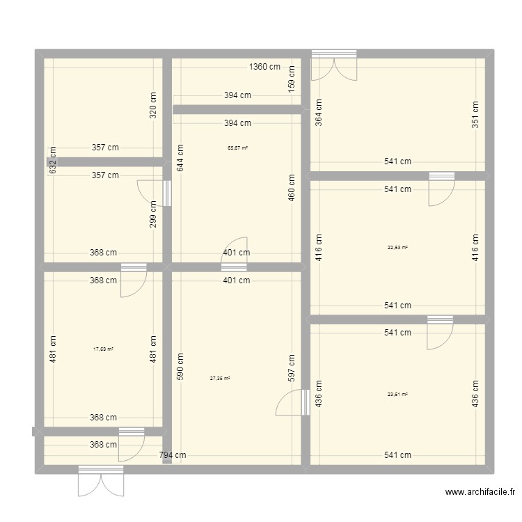 plan microbiologie. Plan de 5 pièces et 157 m2