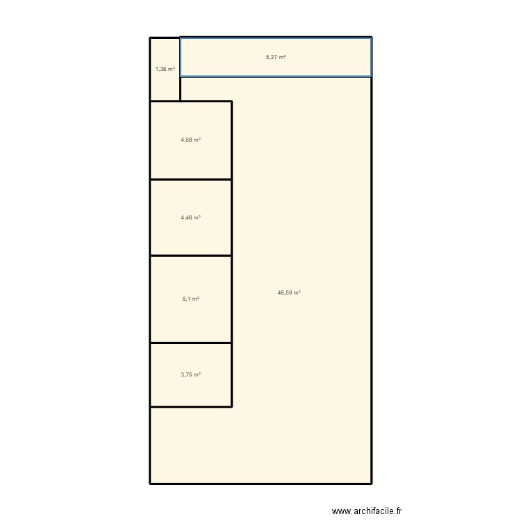 aura spa. Plan de 7 pièces et 71 m2