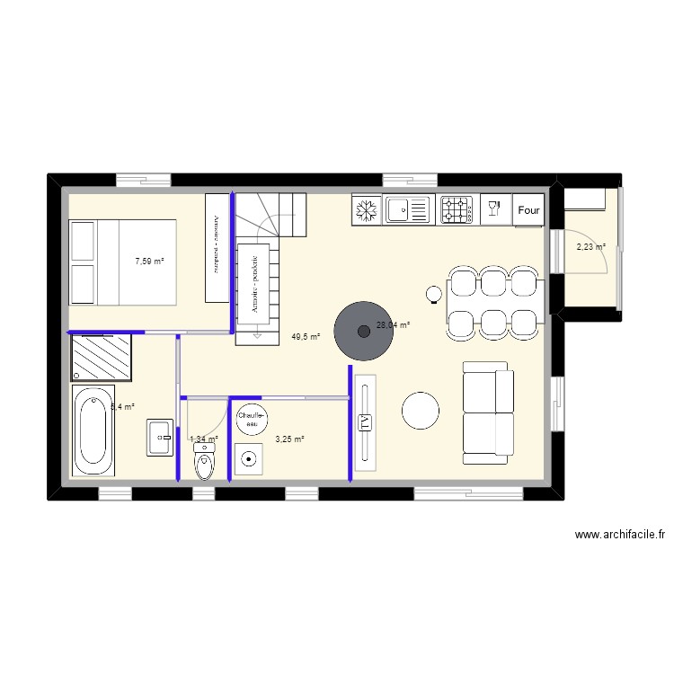 plan 2. Plan de 7 pièces et 97 m2