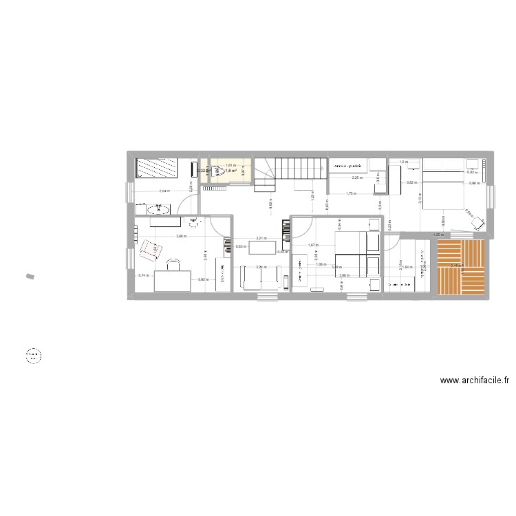 VINCENT Meine etage 2. Plan de 2 pièces et 2 m2