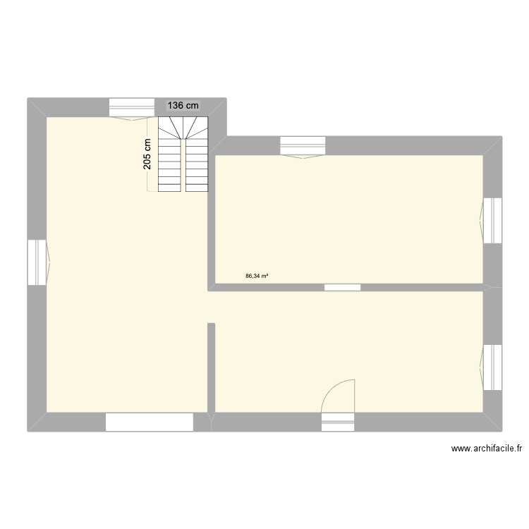 Montmaur RDC V2. Plan de 3 pièces et 175 m2