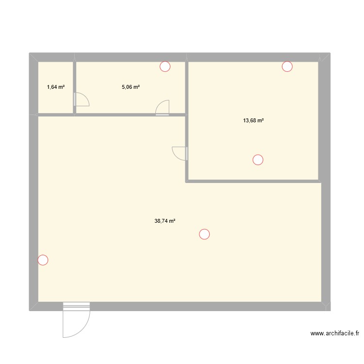 PLAN GENERALI . Plan de 4 pièces et 59 m2