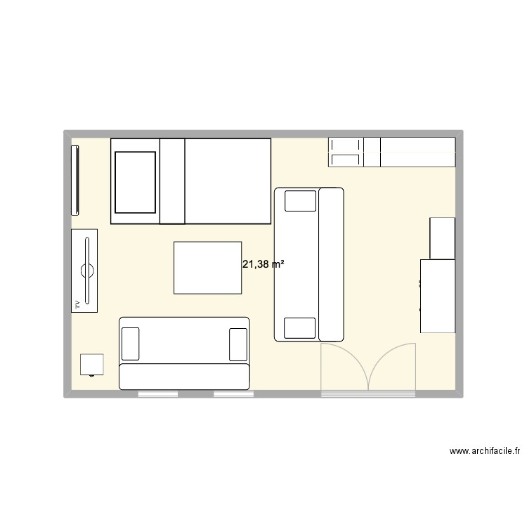 Chalet V1. Plan de 1 pièce et 21 m2