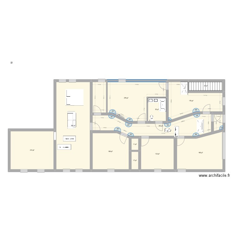 Planta 1.2. Plan de 12 pièces et 179 m2