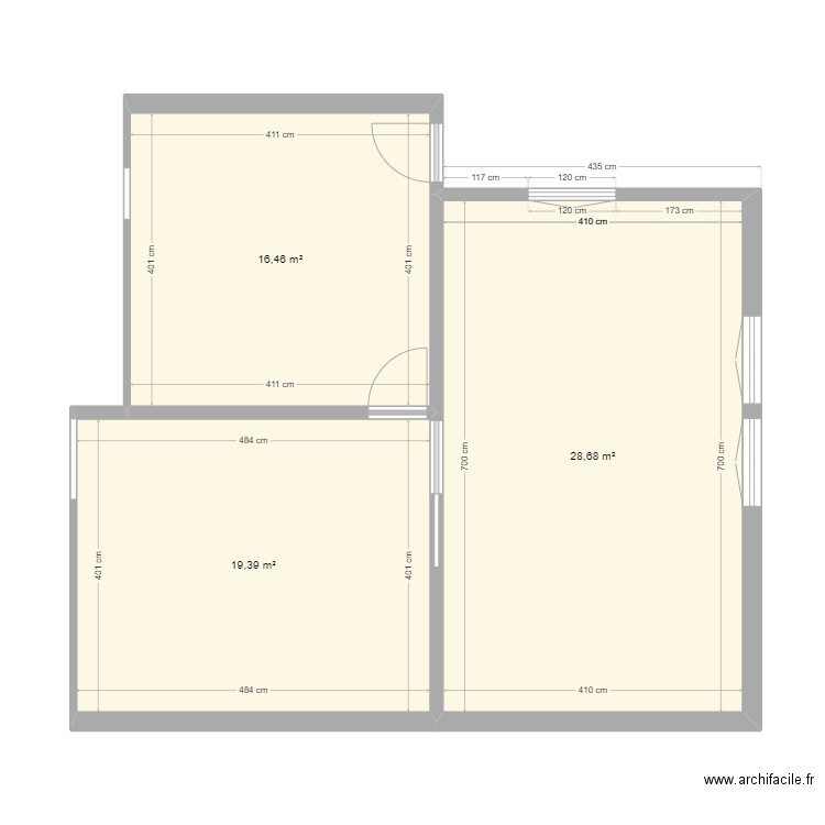 Potter 10 rez. Plan de 3 pièces et 65 m2