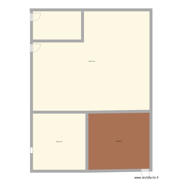 proger 1. Plan de 3 pièces et 185 m2