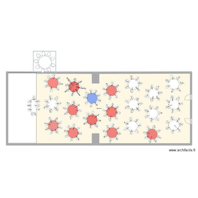 Salle récéption. Plan de 1 pièce et 257 m2