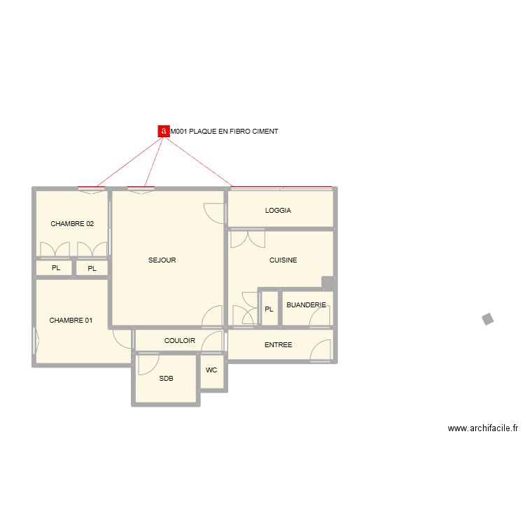 PLAN BAT LES ART. Plan de 14 pièces et 44 m2