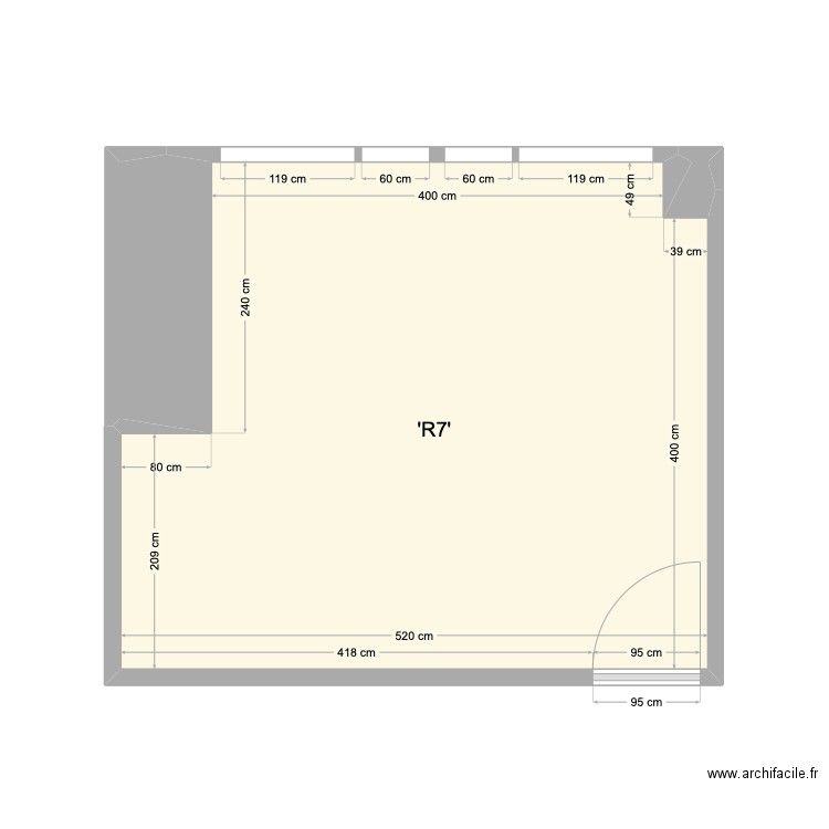 PAIN R7. Plan de 3 pièces et 21 m2