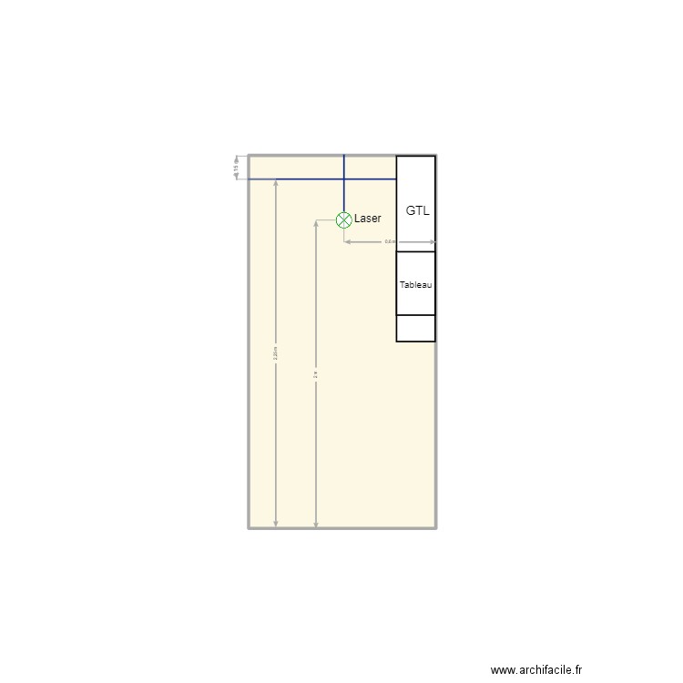 Face A ccf bp2. Plan de 1 pièce et 3 m2