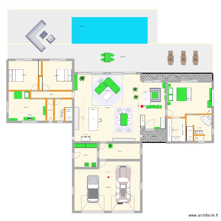 Maison_New_03_Tapis_4m. Plan de 18 pièces et 466 m2