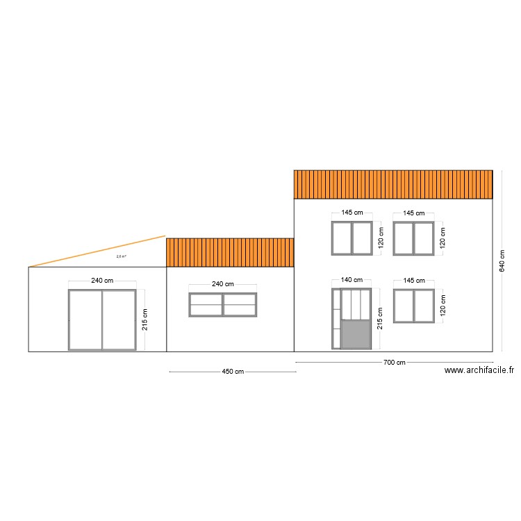 vue facade après travaux. Plan de 0 pièce et 0 m2