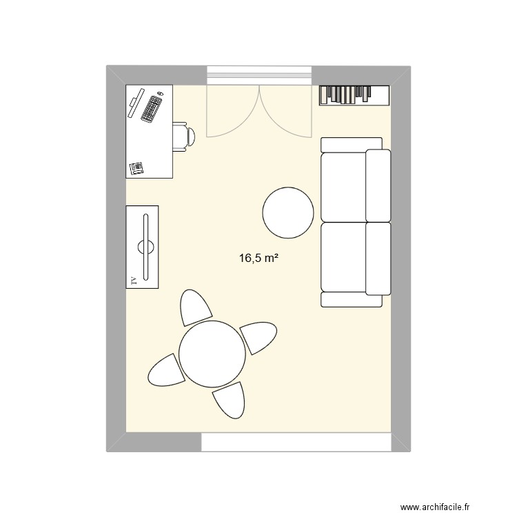 SALON. Plan de 1 pièce et 17 m2