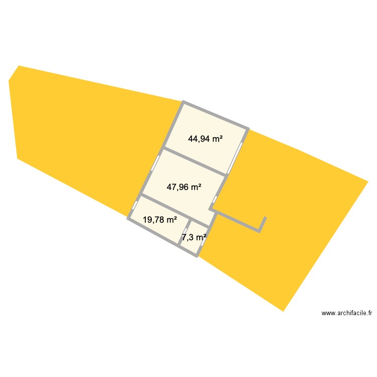 Base les Courères. Plan de 4 pièces et 120 m2