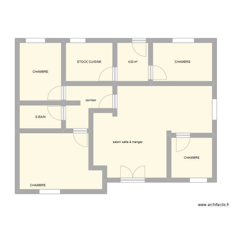 villa soleil. Plan de 9 pièces et 80 m2