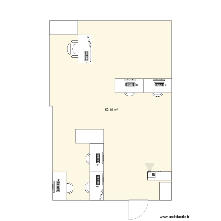 ATC Real 2024-2. Plan de 1 pièce et 52 m2