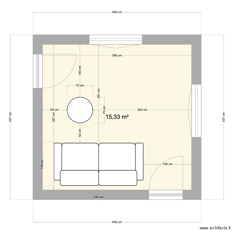 MY/LL PROMO CHAM. Plan de 1 pièce et 15 m2