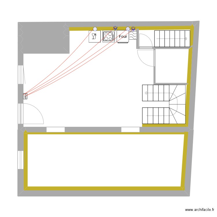 SCHMITT - RDCH - lignes spéciales. Plan de 12 pièces et 123 m2