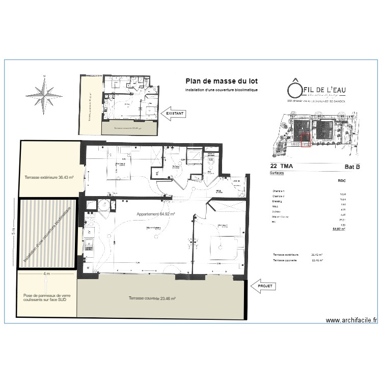 Plan de masse pergola ofildelo. Plan de 0 pièce et 0 m2