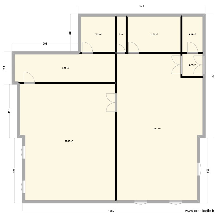 Test. Plan de 8 pièces et 177 m2