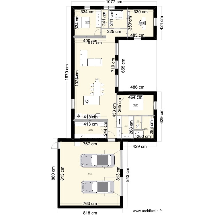 PLAN MAISON V3. Plan de 13 pièces et 376 m2