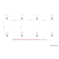 PLAN FODATION SUR PLOTS MODULE AR 116 BOIS EXT