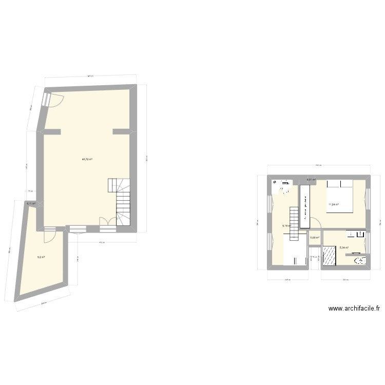 maison 2. Plan de 8 pièces et 76 m2