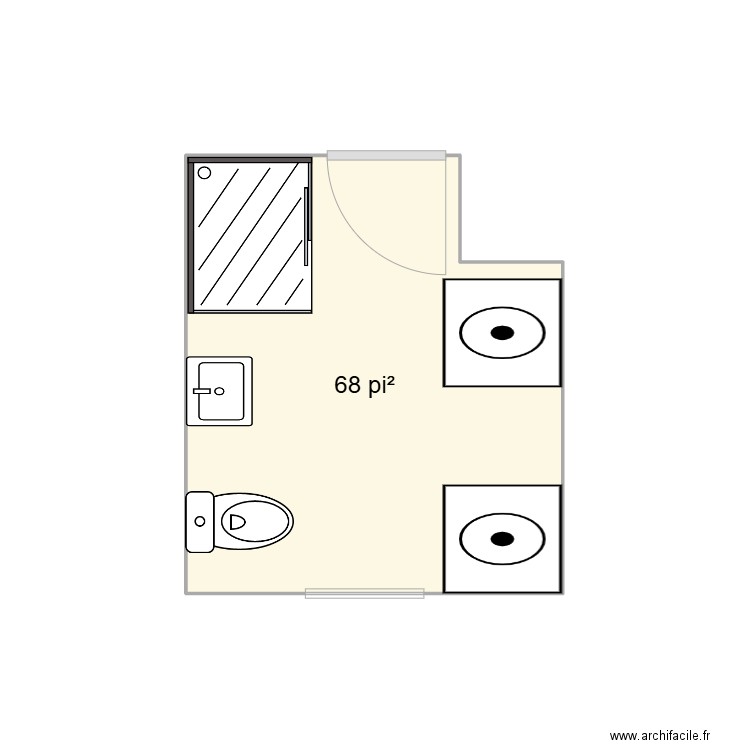 Salle de bain sous-Sol. Plan de 1 pièce et 6 m2