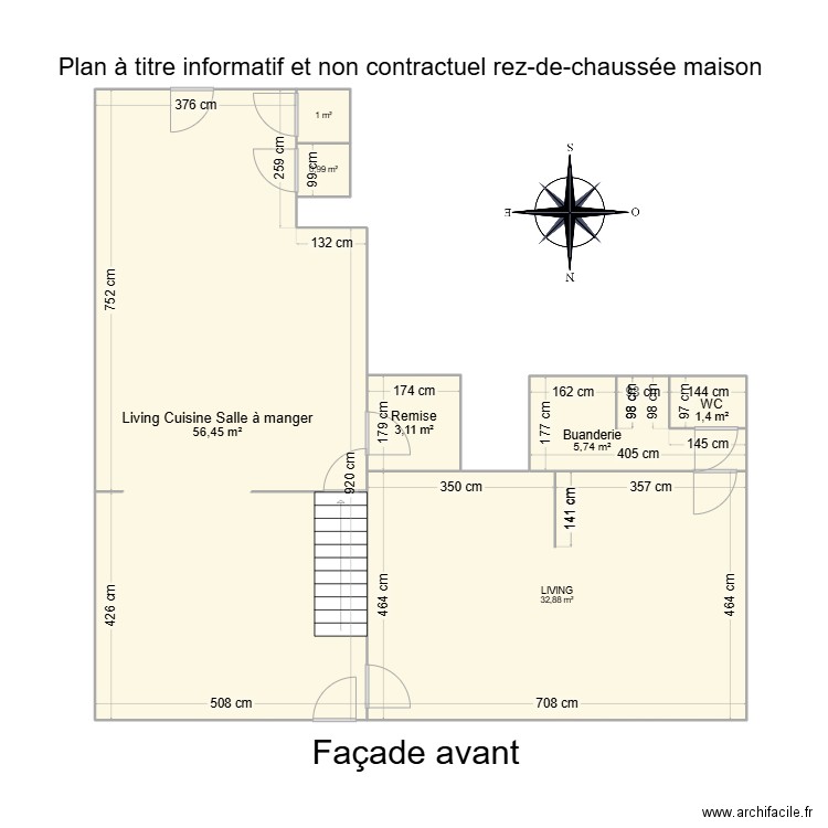 Neuvilles rez. Plan de 7 pièces et 102 m2