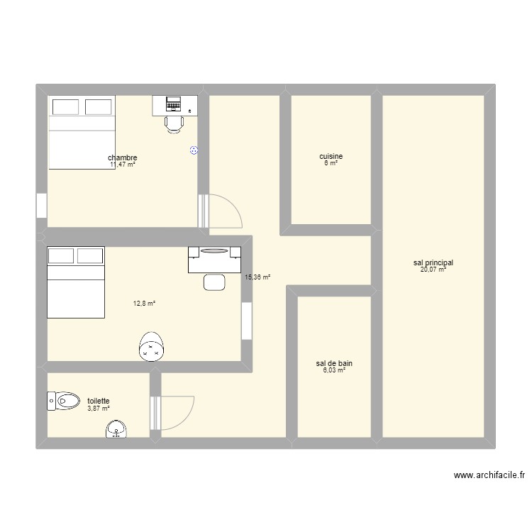 mathiastechno. Plan de 7 pièces et 76 m2