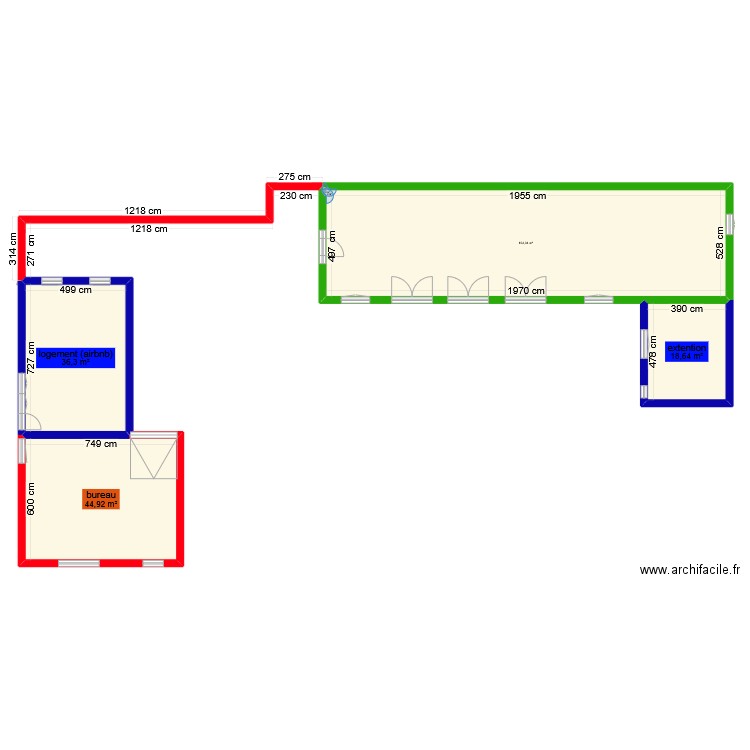 projet. Plan de 4 pièces et 204 m2