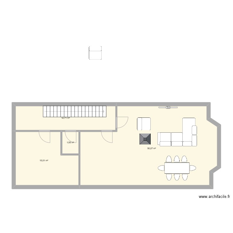 Cours de la Somme. Plan de 4 pièces et 80 m2