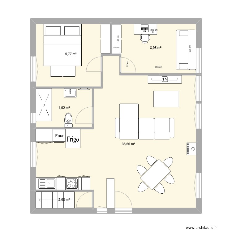 Maison, now 3. Plan de 5 pièces et 64 m2