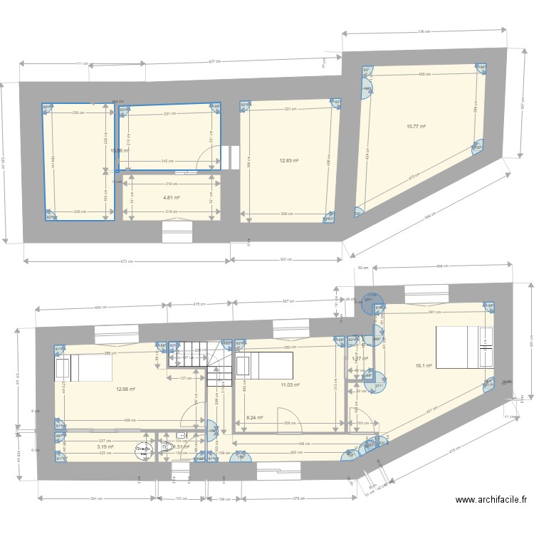 Maison pour S 2. Plan de 11 pièces et 103 m2