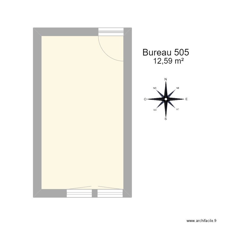 Bureau 505 Audrey THIBBAUT. Plan de 1 pièce et 13 m2