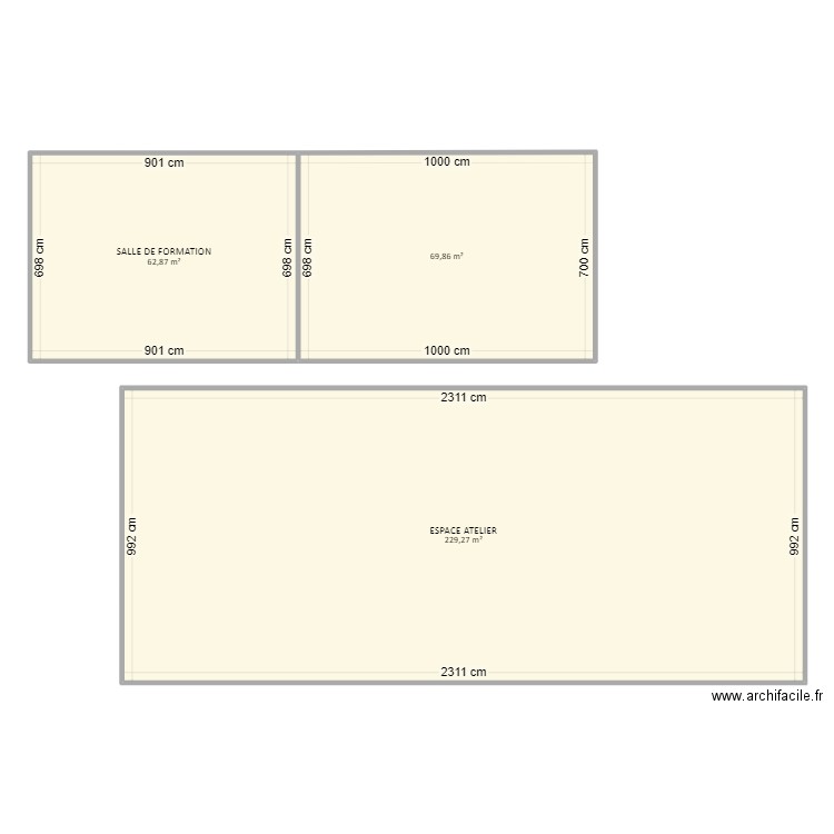 Campus. Plan de 3 pièces et 362 m2