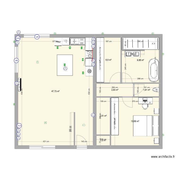 Maison Nico etage. Plan de 8 pièces et 86 m2