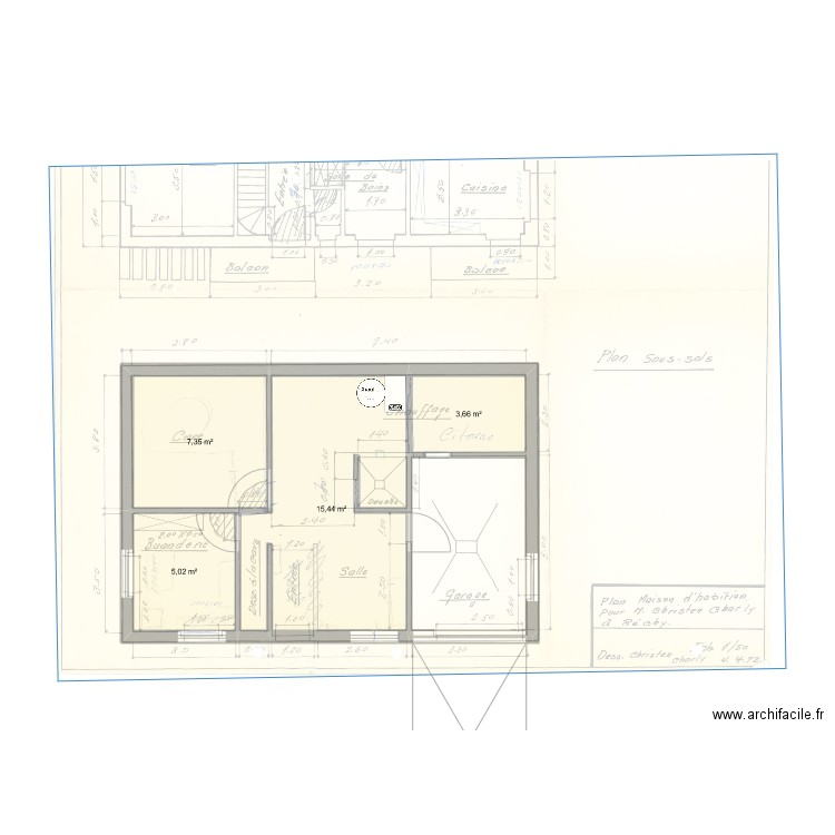 étage 0. Plan de 4 pièces et 31 m2