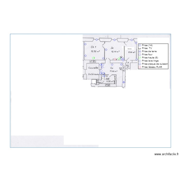 électricité apt 2 Piccioni 2e gauche. Plan de 0 pièce et 0 m2