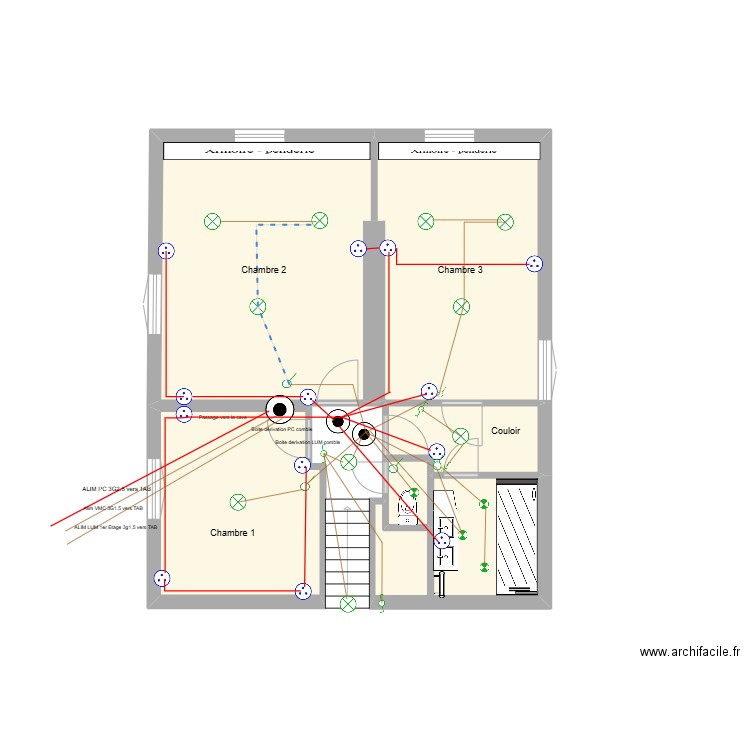 EAUBONNE 1ER ETAGE . Plan de 6 pièces et 59 m2