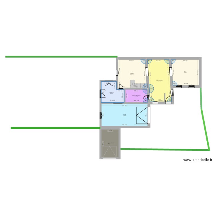 Projet 2025 garage SDB . Plan de 7 pièces et 145 m2