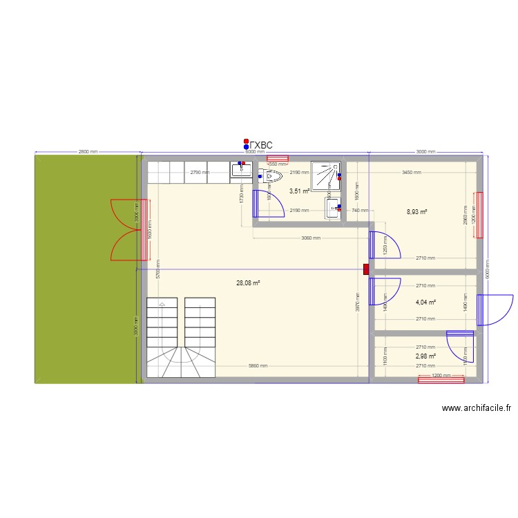 ЕБ 4 гхвс. Plan de 11 pièces et 97 m2