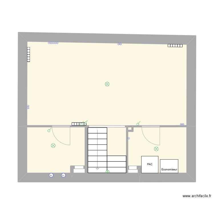 M1 SS technique v1. Plan de 5 pièces et 40 m2