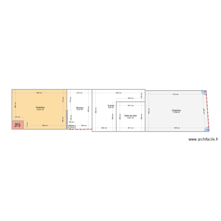 Vil77_Duplex. Plan de 7 pièces et 56 m2