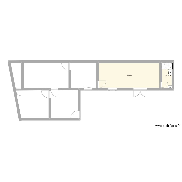 maison2. Plan de 2 pièces et 22 m2